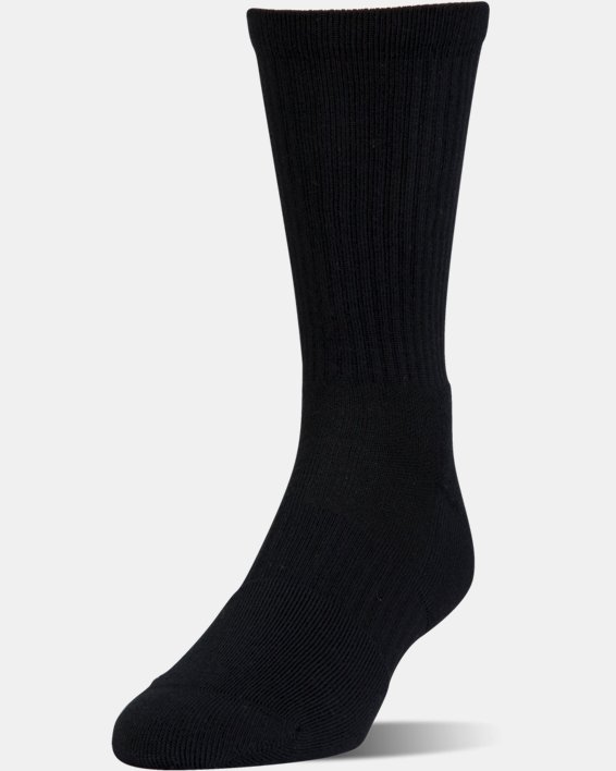 Unisex UA Phenom Twisted Crew Socks - 3-Pack, Black, pdpMainDesktop image number 2
